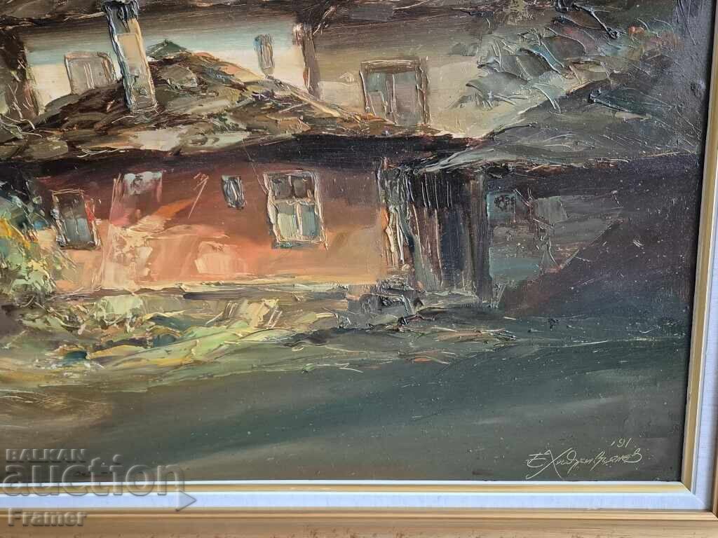 Божидар Хаджистоянов 1945 –2023 Двор картина от 1991година - 5 Божидар Хаджистоянов 1945 –2023 Двор картина от 1991година - 5