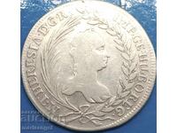 20 Kreuzer 1754 Austria tânăra Maria Theresia argint