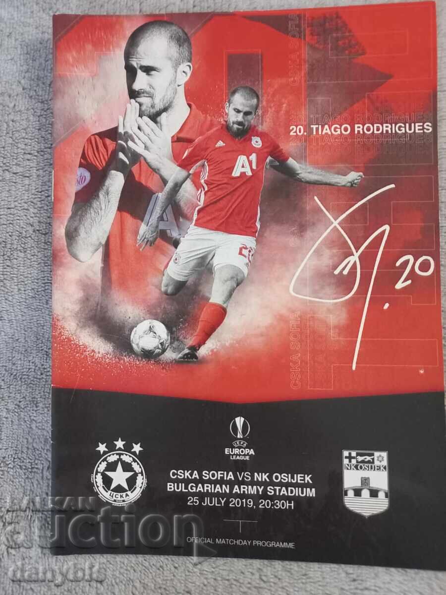 Program de fotbal - CSKA - Osijek 2019