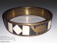 OLD BRACELET. BRASS, MOTHER OF PEARL