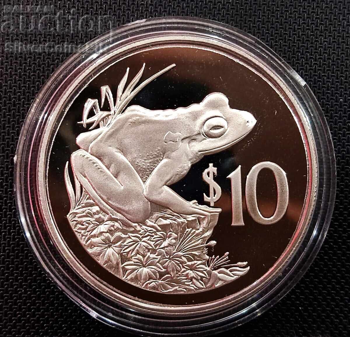 1 Silver WWF 10$ Frog 1986 Fiji