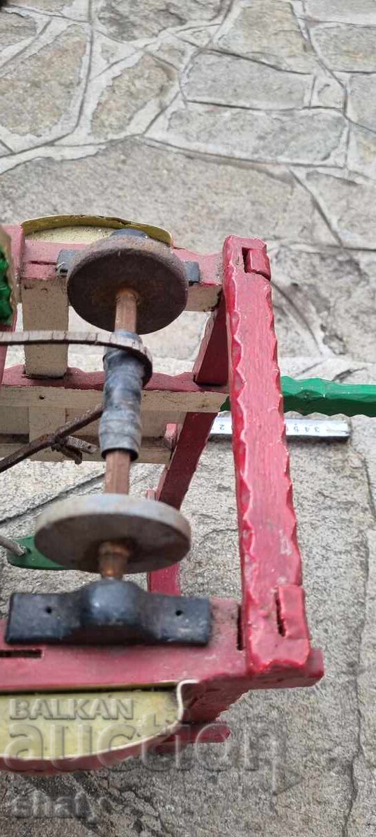 Delivery of Old wooden model. Wooden cart.