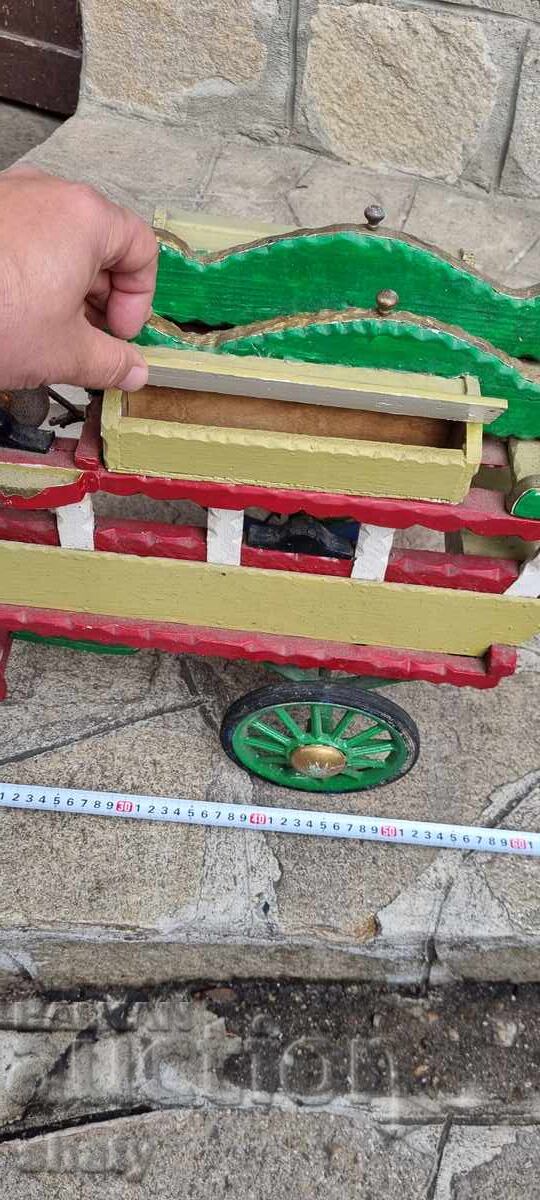 Old wooden model. Wooden cart. - 6