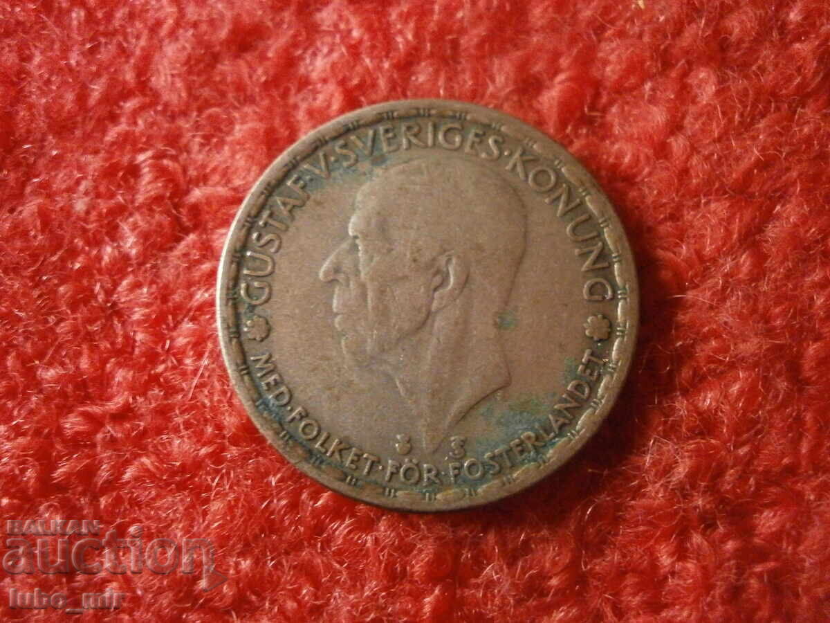 1 КРОНА 1947 ШВЕЦИЯ - СРЕБРО - 0.400