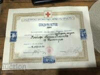 Certificate of appreciation silver medal Red Cross