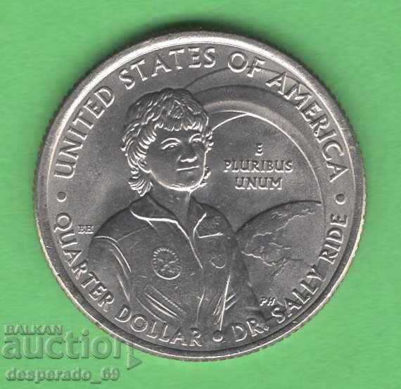 (¯`'•.¸ 25 cents 2022 P USA (Dr. Sally Ride) UNC- ¸.•'´¯)