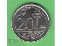 (¯`'•.¸ 20 cents 2014 SINGAPORE UNC- ¸.•'´¯)