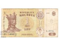 Moldova-1 Leu-2006-P 8g-Hârtie