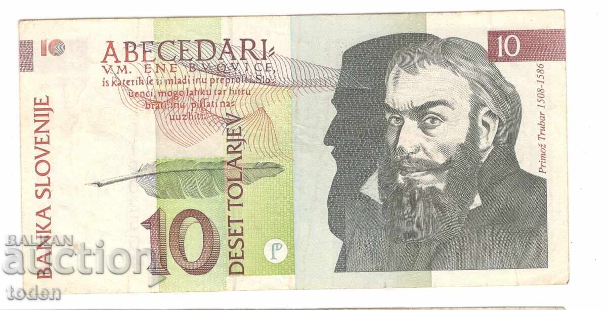 Slovenia-10 Tolarjev-1992-P 11a-Hârtie