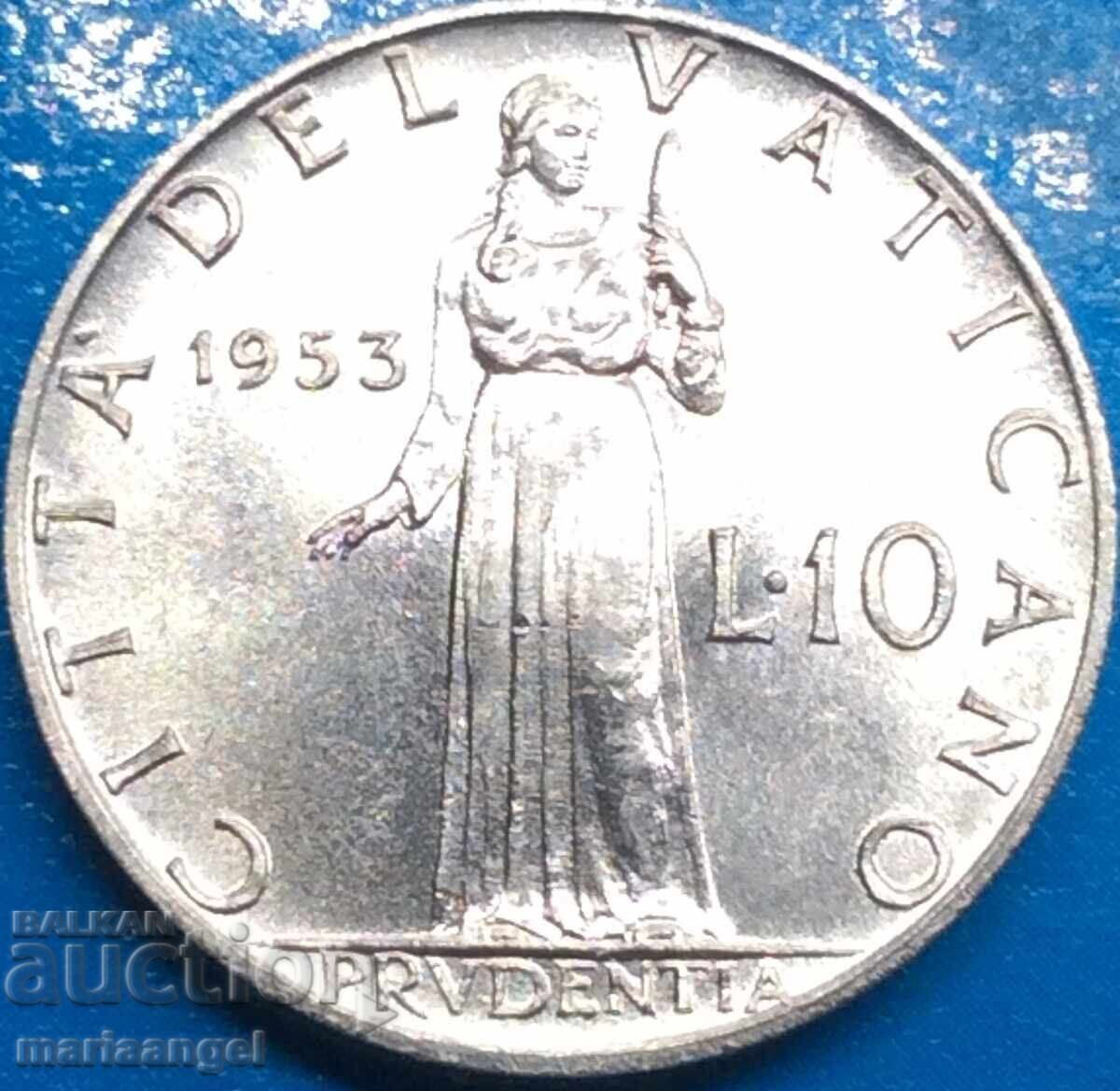 10 lire 1953 Vatican Pius XII UNC