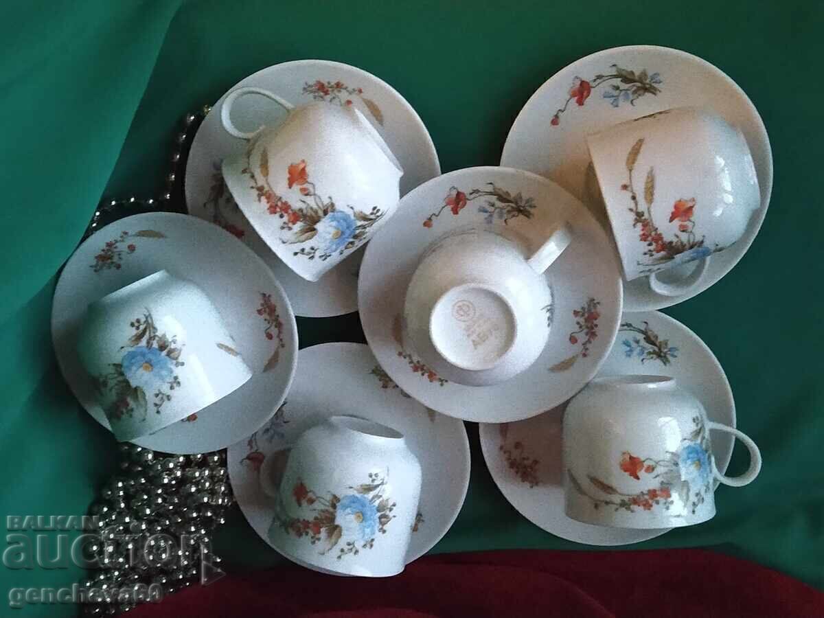 Livrarea SERVICIU de cafea RETRO ORIGINAL - porțelan fin GDR