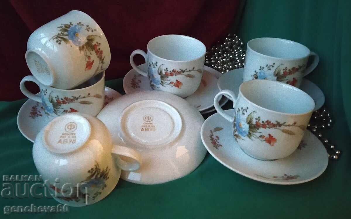 SERVICIU de cafea RETRO ORIGINAL - porțelan fin GDR