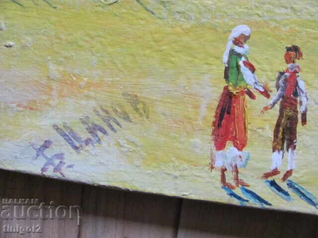 Auction  Large painting 80x60cm.-oil on canvas, B. Tsanov, signed