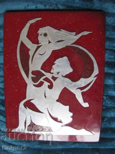 Art panel, Cossack dance, 24x18cm., metal, social nostalgia with price 72.00 BGN | € 36.81