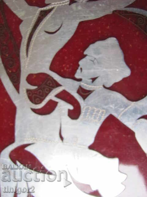 Auction  Art panel, Cossack dance, 24x18cm., metal, social nostalgia