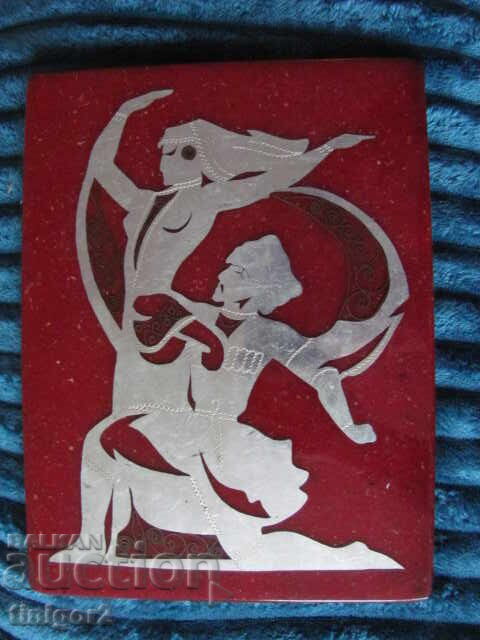 Art panel, Cossack dance, 24x18cm., metal, social nostalgia - 6