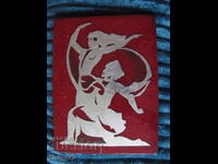 Art panel, Cossack dance, 24x18cm., metal, social nostalgia