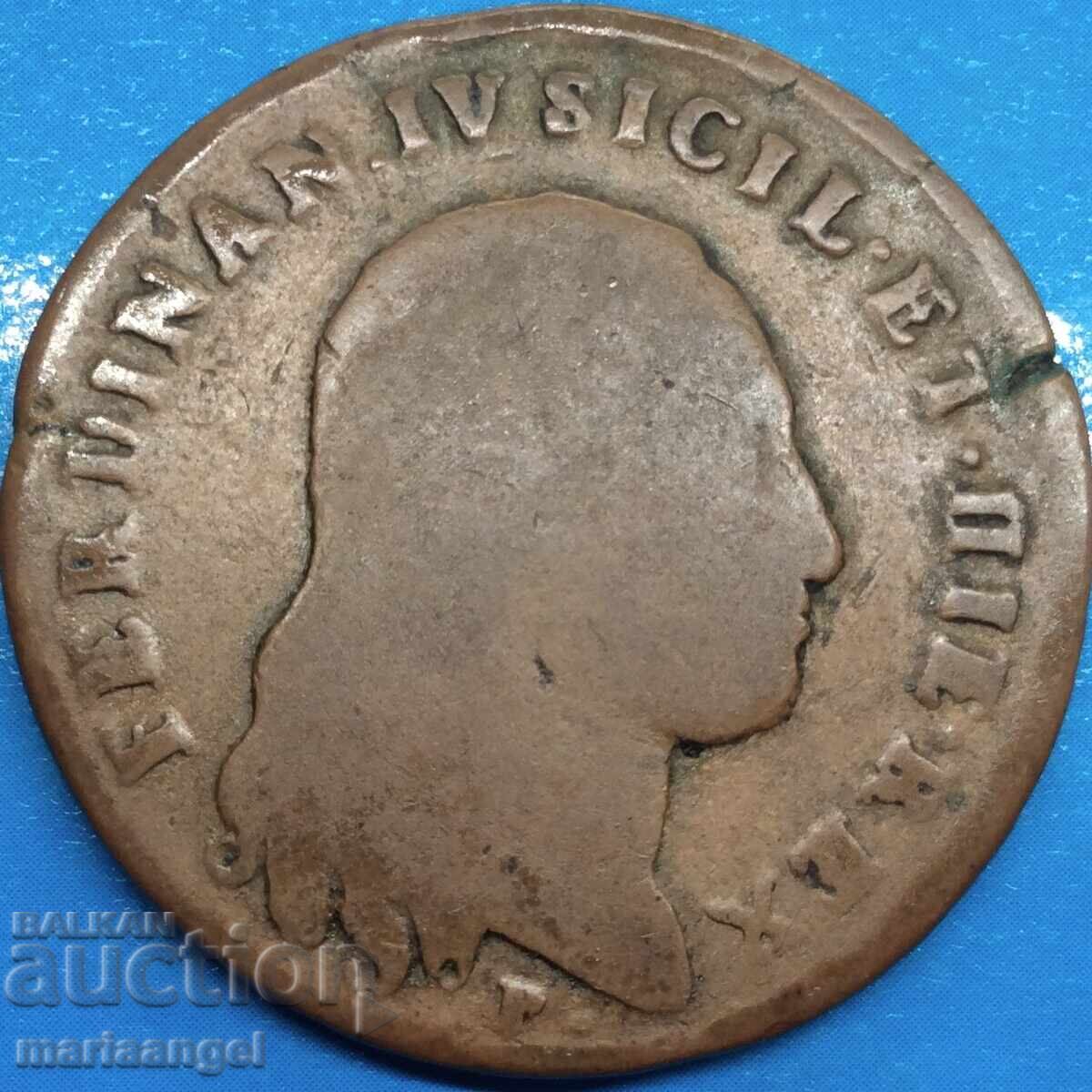 Napoli 6 tornesi 1800 Italia Ferdinand IV bronz