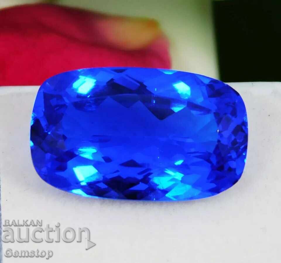 BZC! 12.60ct natural tanzanite cushion cert.VGTL from 1st!