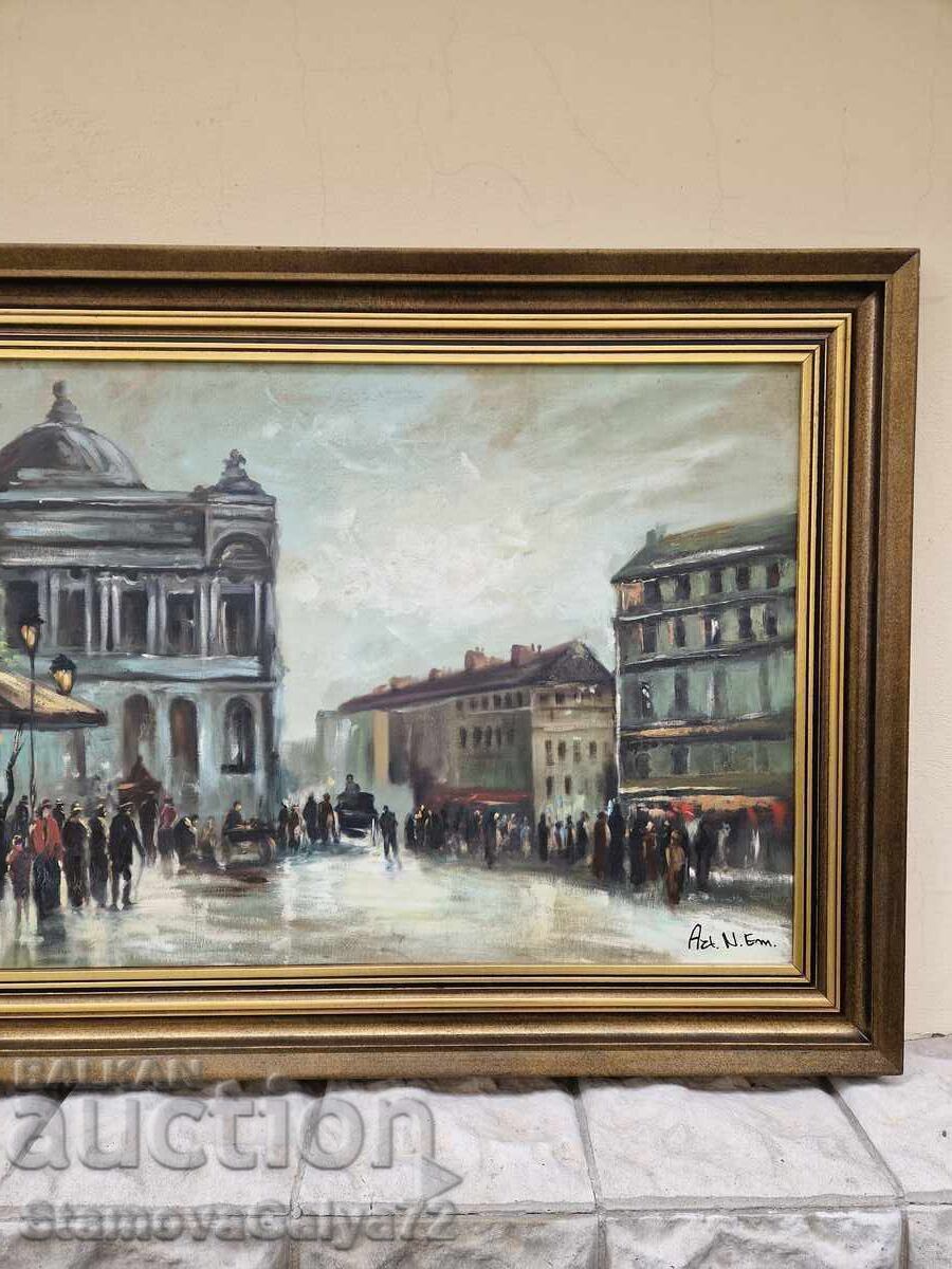 Delivery of Lovely large antique oil on canvas painting Delivery of Lovely large antique oil on canvas painting