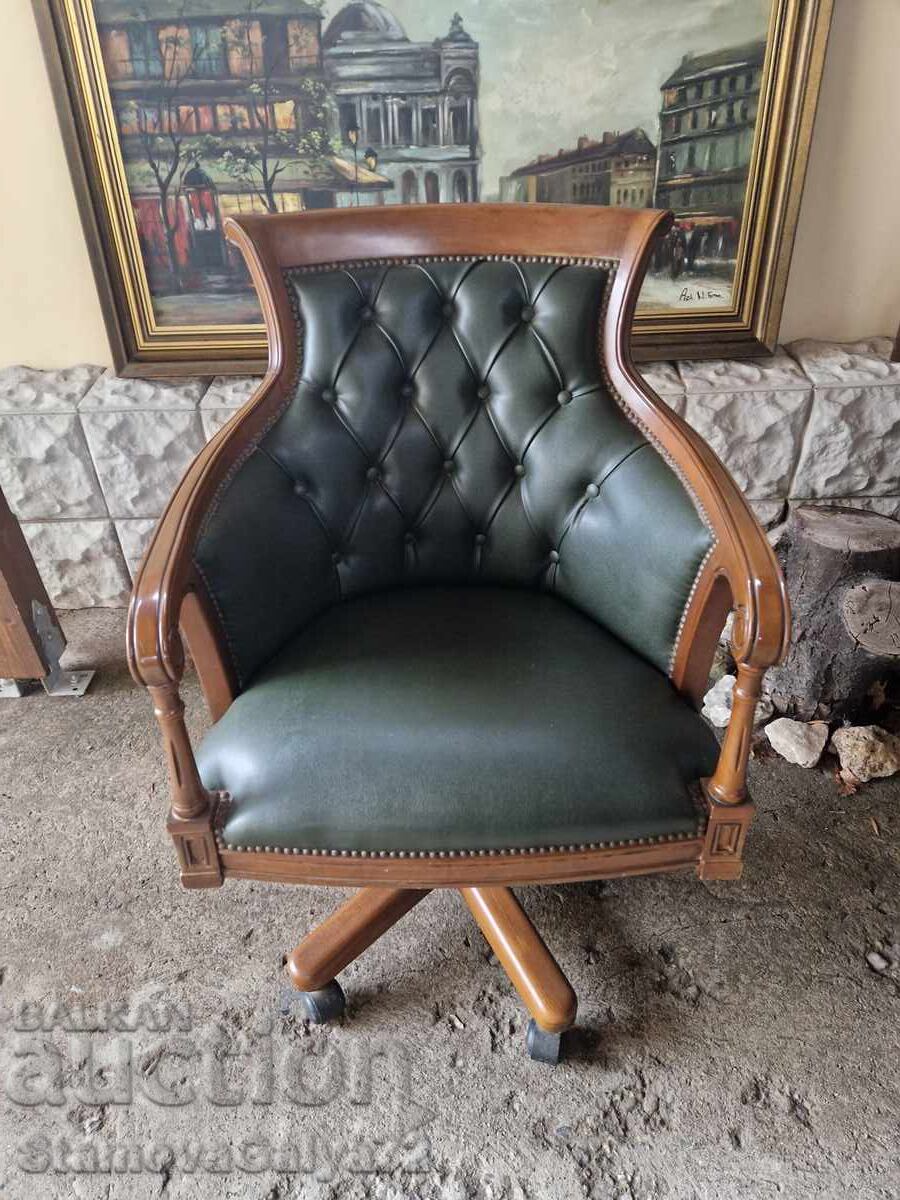 Unique antique English Chesterfield office chair