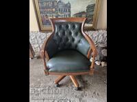 Unique antique English Chesterfield office chair