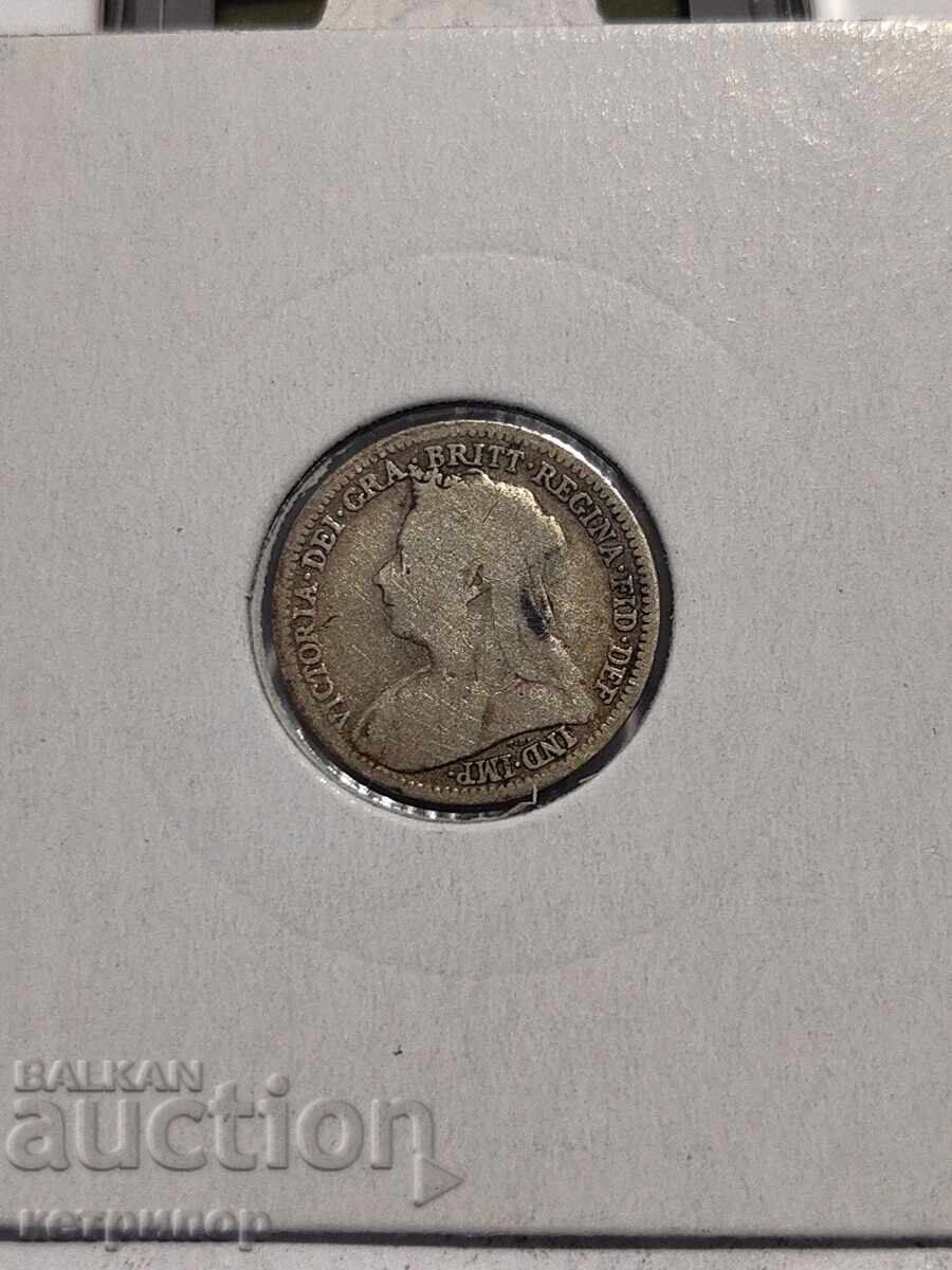 3 pence argint 1900 Marea Britanie cu preț € 7.00 | 13.69 BGN 3 pence argint 1900 Marea Britanie cu preț € 7.00 | 13.69 BGN