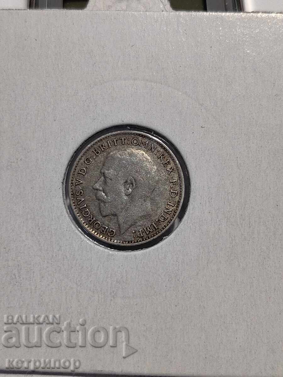3 pence 1922 Marea Britanie argint cu preț 13.00 BGN | € 6.65 3 pence 1922 Marea Britanie argint cu preț 13.00 BGN | € 6.65