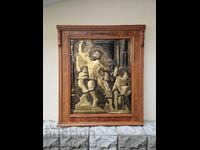 Superb antique copper panel painting