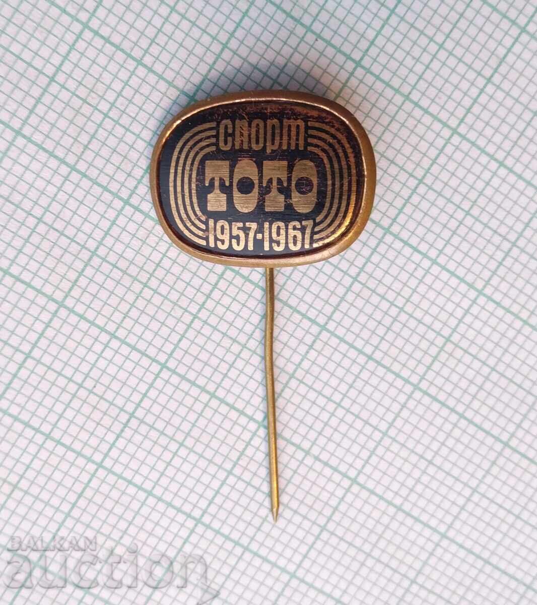 17285 Badge - 10 years Sport TOTO 1957 1967 with price 3.00 BGN | € 1.53 17285 Badge - 10 years Sport TOTO 1957 1967 with price 3.00 BGN | € 1.53