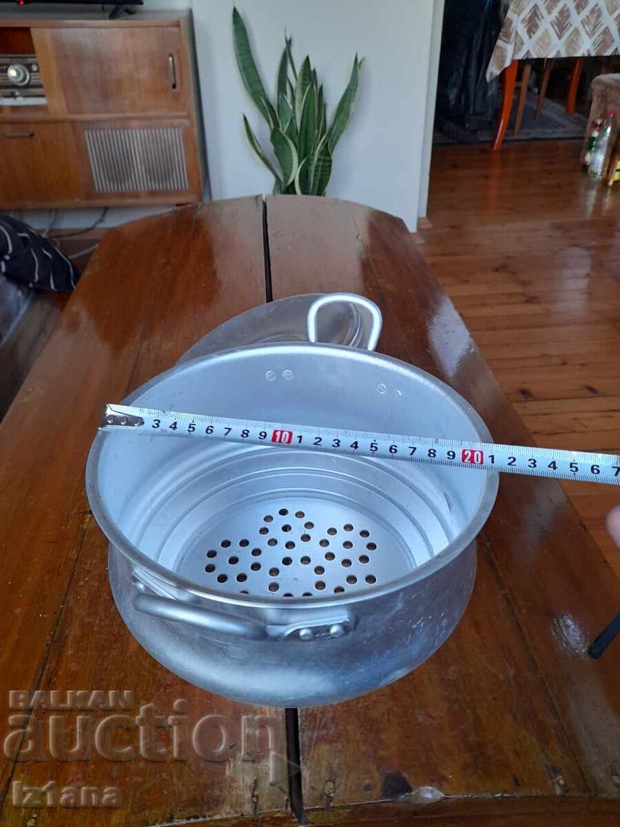 Old aluminum strainer, colander - 7 Old aluminum strainer, colander - 7