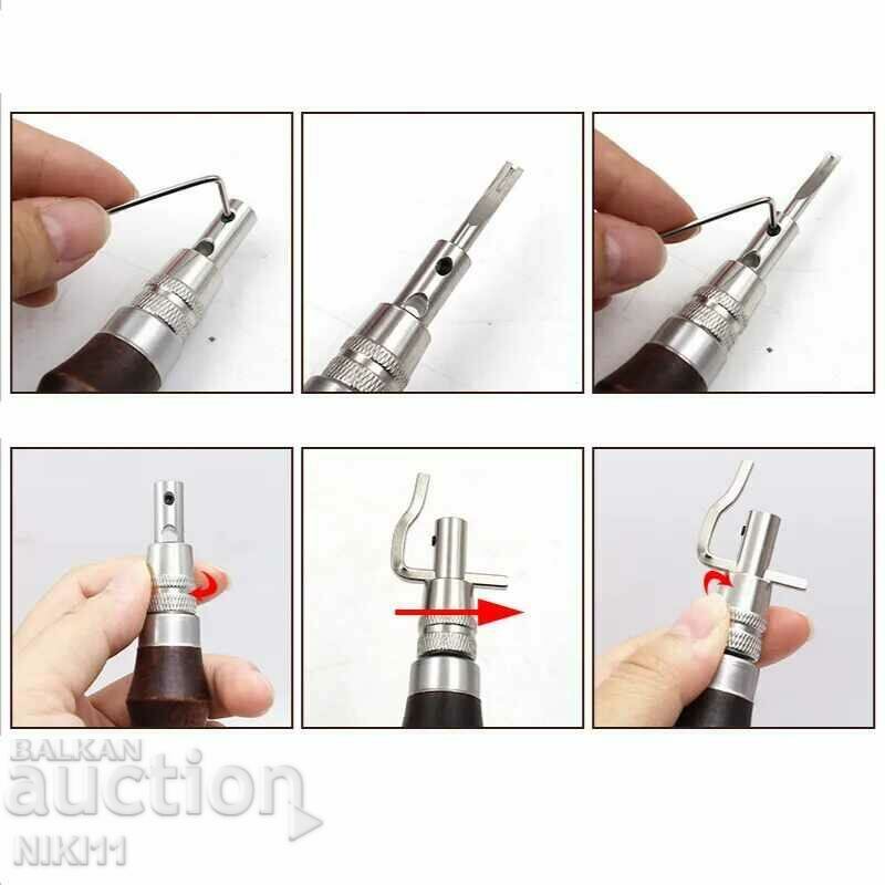 Auction  Combined sarashi tool for leather processing