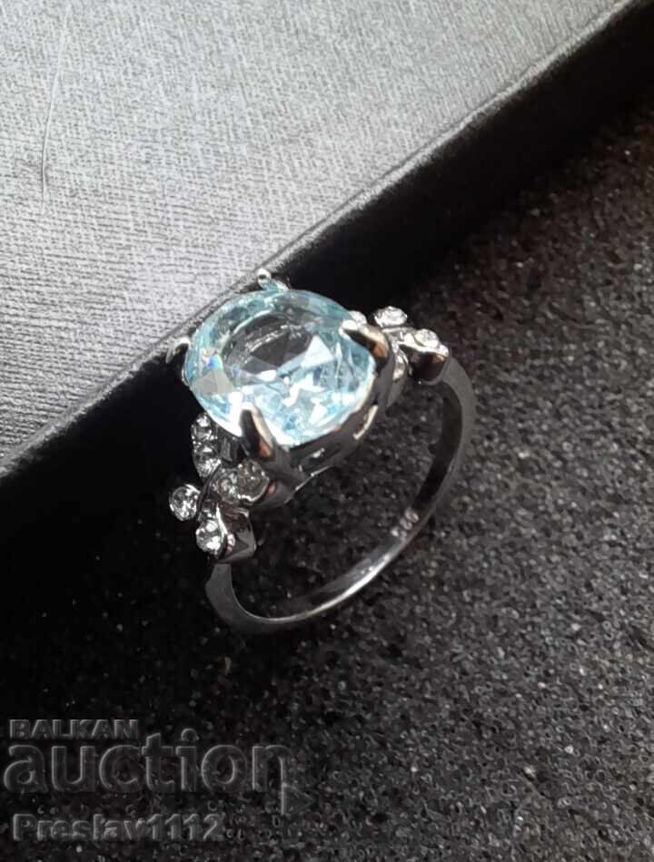 Silver ring with Aquamarine 3ct