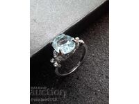 Silver ring with Aquamarine 3ct