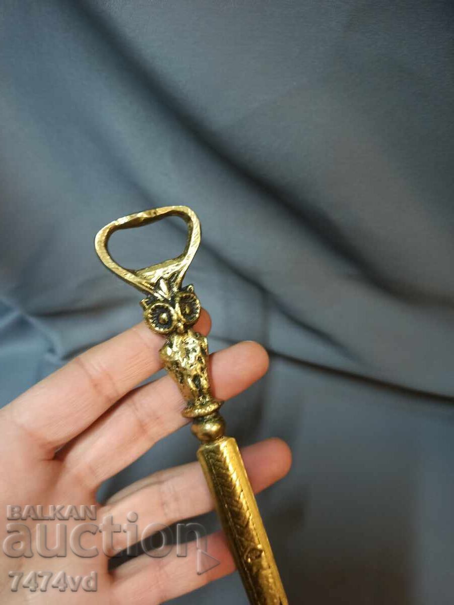 Auction RARE BRONZE BOTTLE OPENER AND LETTER KNIFE WITH OWL Auction RARE BRONZE BOTTLE OPENER AND LETTER KNIFE WITH OWL