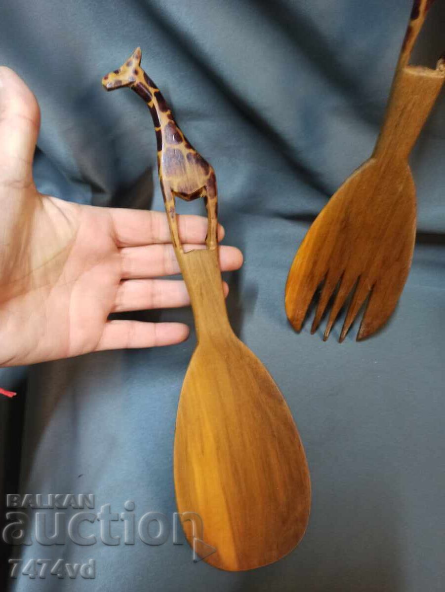 CUTLERY. HANDMADE AFRICA WITH GIRAFFE with price 60.00 BGN | € 30.68 CUTLERY. HANDMADE AFRICA WITH GIRAFFE with price 60.00 BGN | € 30.68