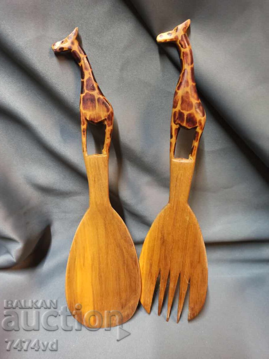 CUTLERY. HANDMADE AFRICA WITH GIRAFFE CUTLERY. HANDMADE AFRICA WITH GIRAFFE