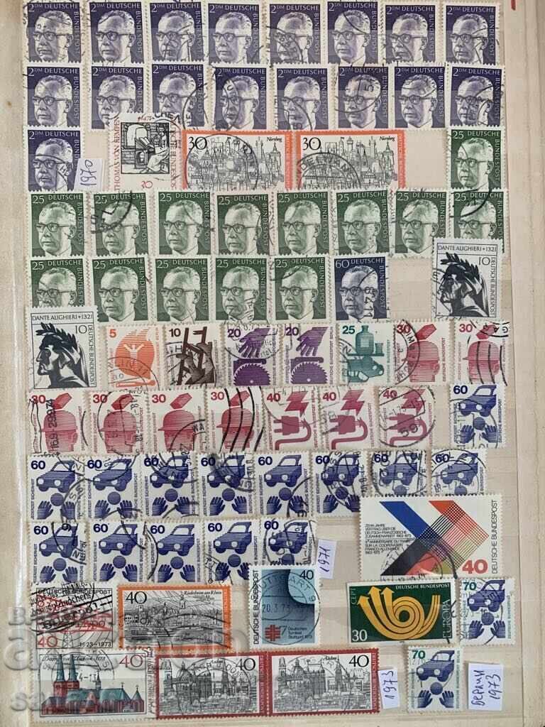 Auction Lot of old stamps from the Federal Republic of Germany - From 1954 to 1990 - 595 pieces Auction Lot of old stamps from the Federal Republic of Germany - From 1954 to 1990 - 595 pieces