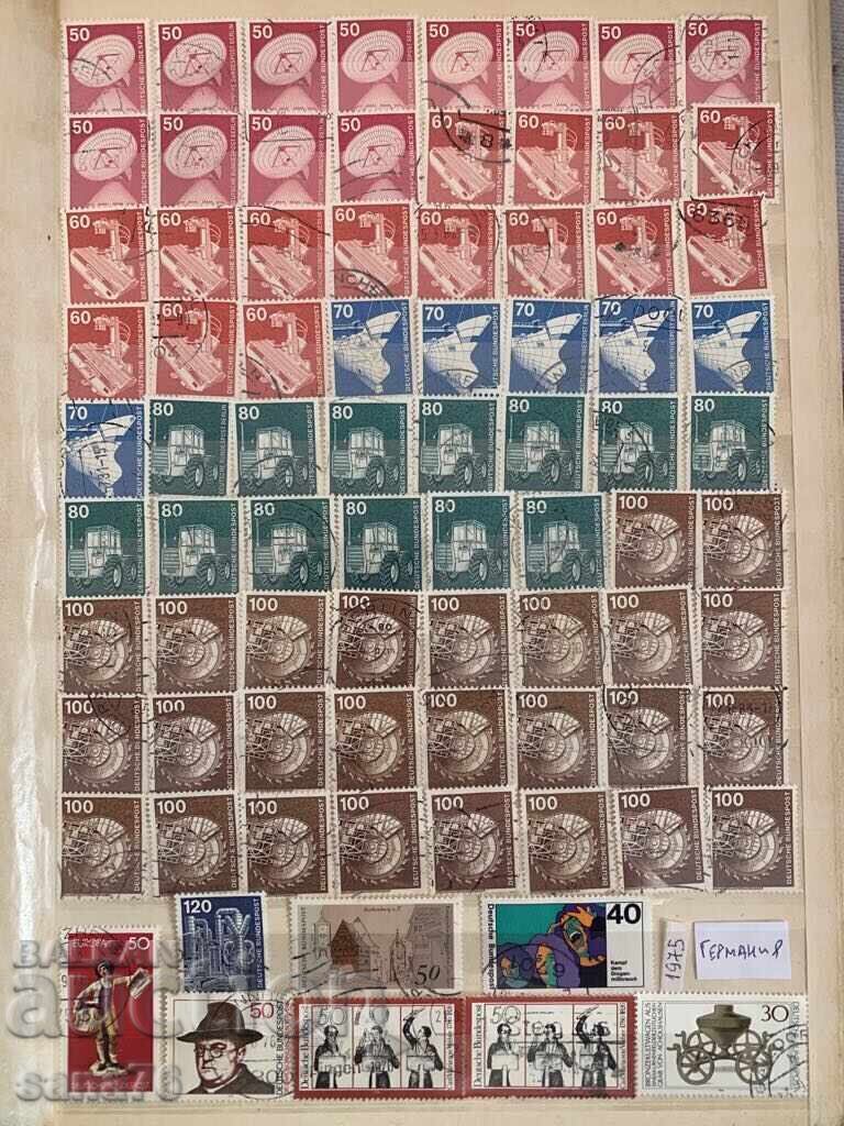 Lot of old stamps from the Federal Republic of Germany - From 1954 to 1990 - 595 pieces - 7 Lot of old stamps from the Federal Republic of Germany - From 1954 to 1990 - 595 pieces - 7