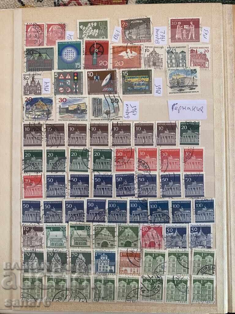 Lot de timbre vechi din GFR - Din 1954 până în 1990 - 595 buc