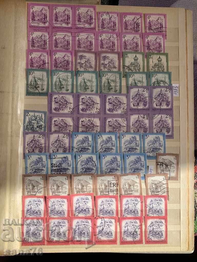 Lot of old stamps from Austria - From 1948 to 1981 - 122 pieces with price 4.00 BGN | € 2.05