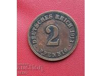 Germania-2 pfennig 1913 J-Hamburg