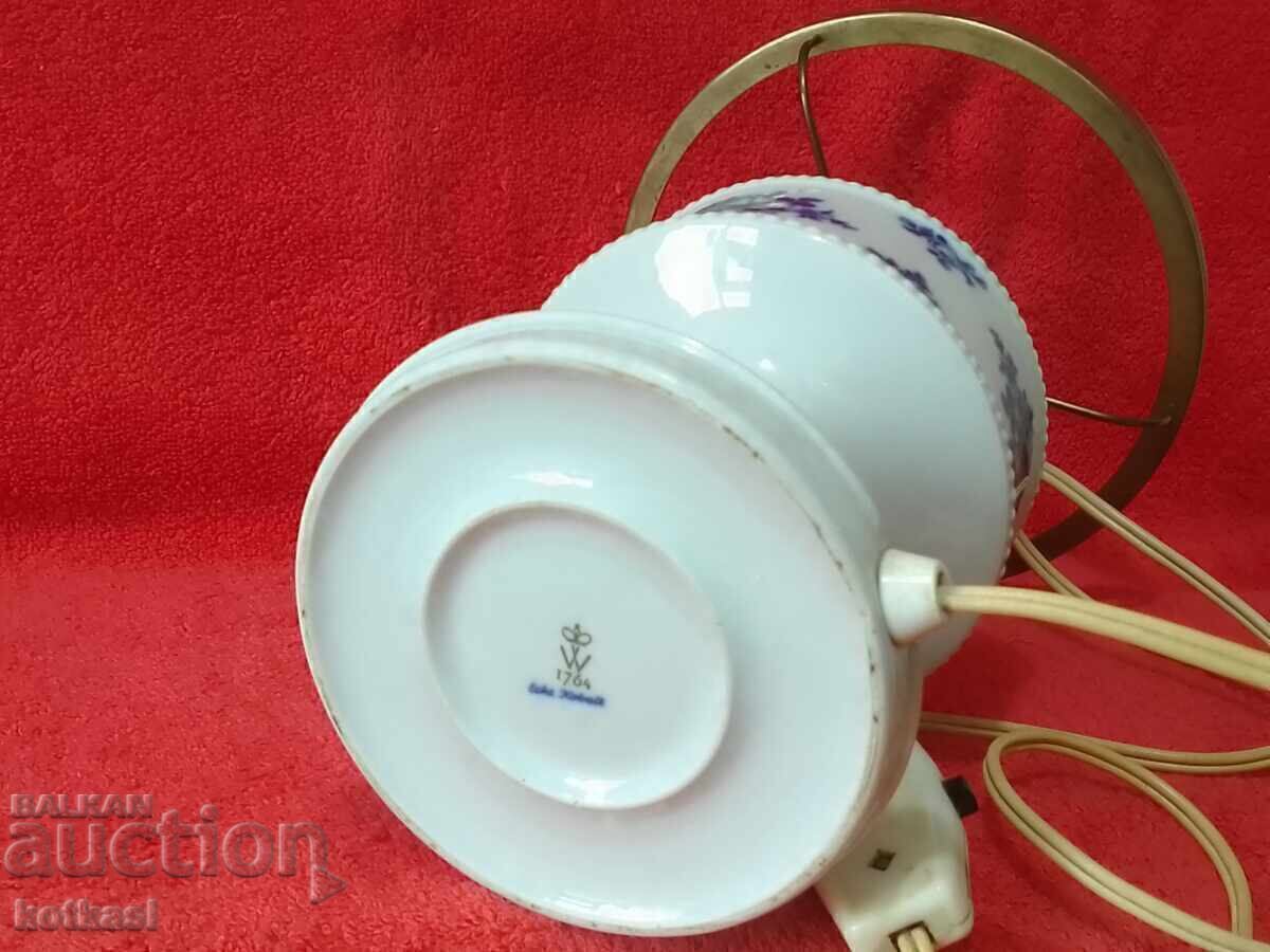 Veche lampă din porțelan Wilendorf Cobalt de lucru - 5