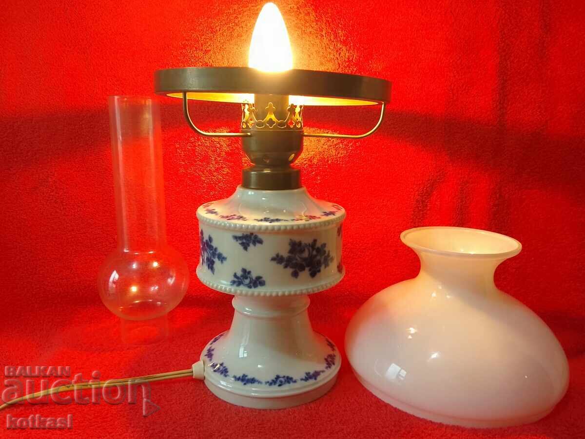 Old Porcelain Lamp Wilendorf Cobalt Working