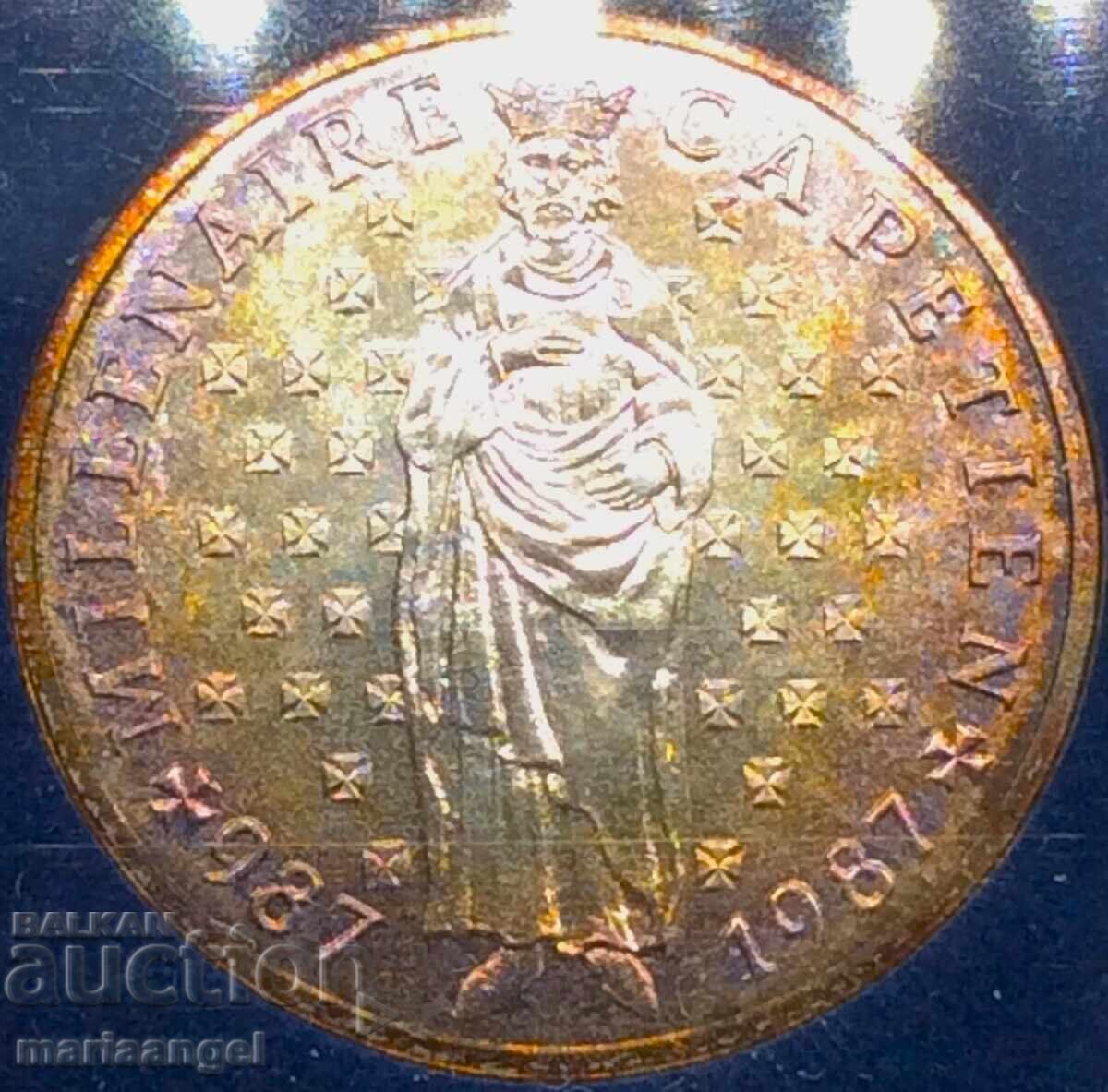 Γαλλία 10 Φράγκα 1987 Capetings - Millennium Silver Patina