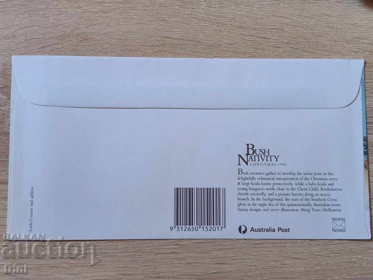 Australia Christmas First Day Cover with stamp 1990 with price 5.00 BGN | € 2.56 Australia Christmas First Day Cover with stamp 1990 with price 5.00 BGN | € 2.56