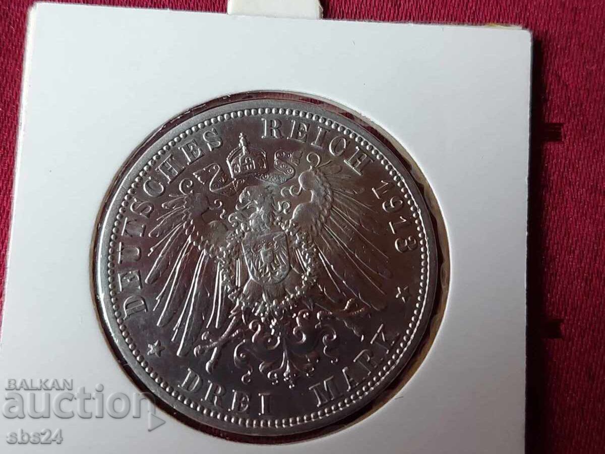 3 Mark 1913-A Wilhelm II Prussia 3 Mark 1913-A Wilhelm II Prussia
