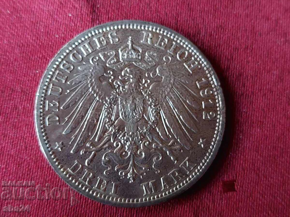 3 Marks 1912 Prussia 3 Marks 1912 Prussia
