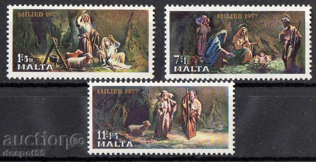 1977. Malta. Timbre de Crăciun.