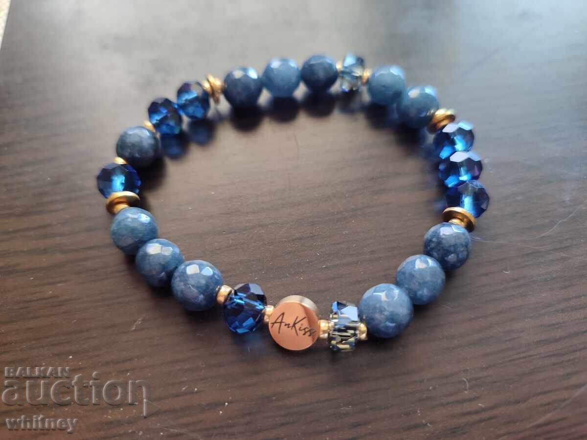 Βραχιόλι από νεφρίτη και κρύσταλλο με τιμή 22.99 BGN | € 11.75 Βραχιόλι από νεφρίτη και κρύσταλλο με τιμή 22.99 BGN | € 11.75